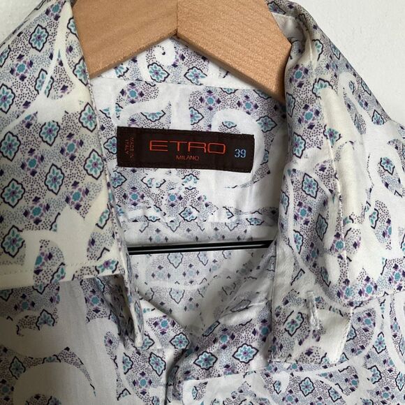 Etro Paisley Cotton Button Down Shirt - Picture 5 of 6